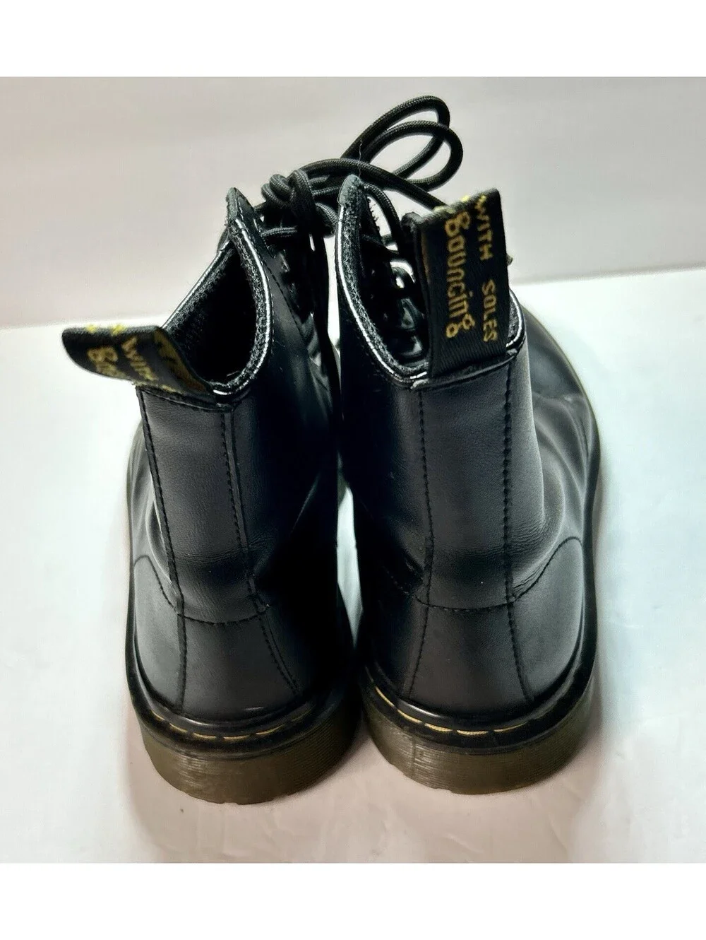 Dr. Martens Air Cushioned Combat Boots M 8 / W 7 Black Leather 8 Eye AirWair